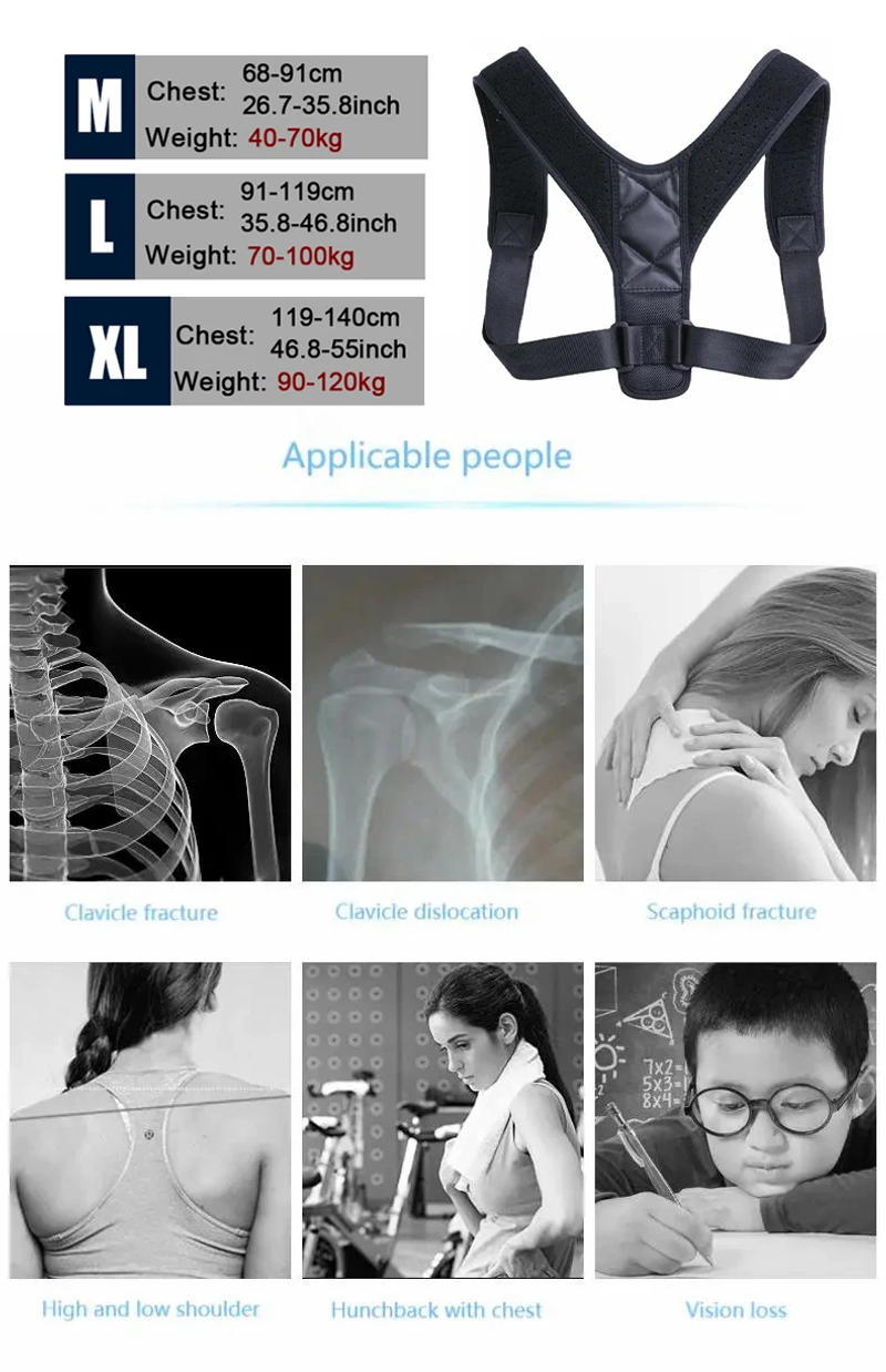 Description Picture 3 of itemBack Posture Correction Belt Hunchback Prevention Correction of Sitting Posture Unisex Breathable Body Shaping