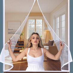 TYMF White Magnetic Window Mosquito Net Screen Customized size Fiberglass Mesh Insect Removable Washable Pet Door Touring Car