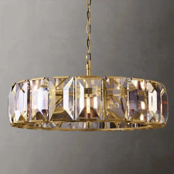 BREFILI LED Crystal Chandelier For Dining Room Living Room Bedroom Round Rectangle Design Hanging Pendant Lighting Fixture