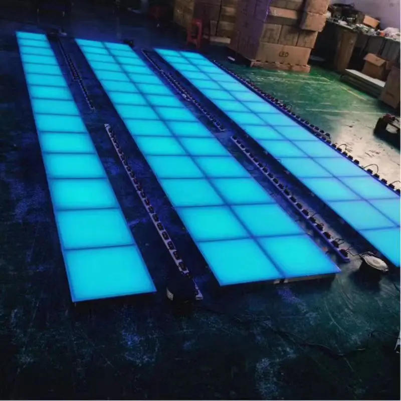Description Picture 4 of item1pcs RGB game 100*100mm waterproof LED glass block underground tile light outdoor garden road park led floor light stage floor