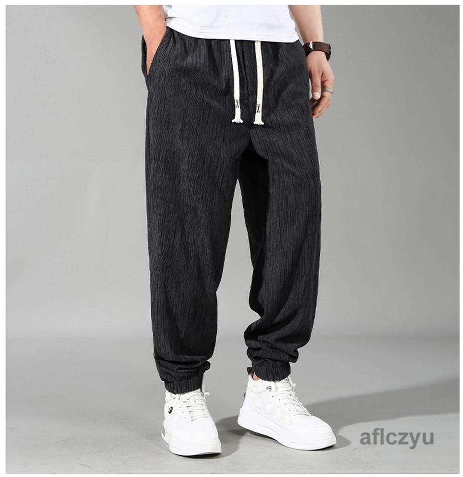 Description Picture 6 of itemJogger Pants Plus Size 12XL Fashion Casual Stripe Design Pants Male Big Size Joggers Elastic Waist Trousers