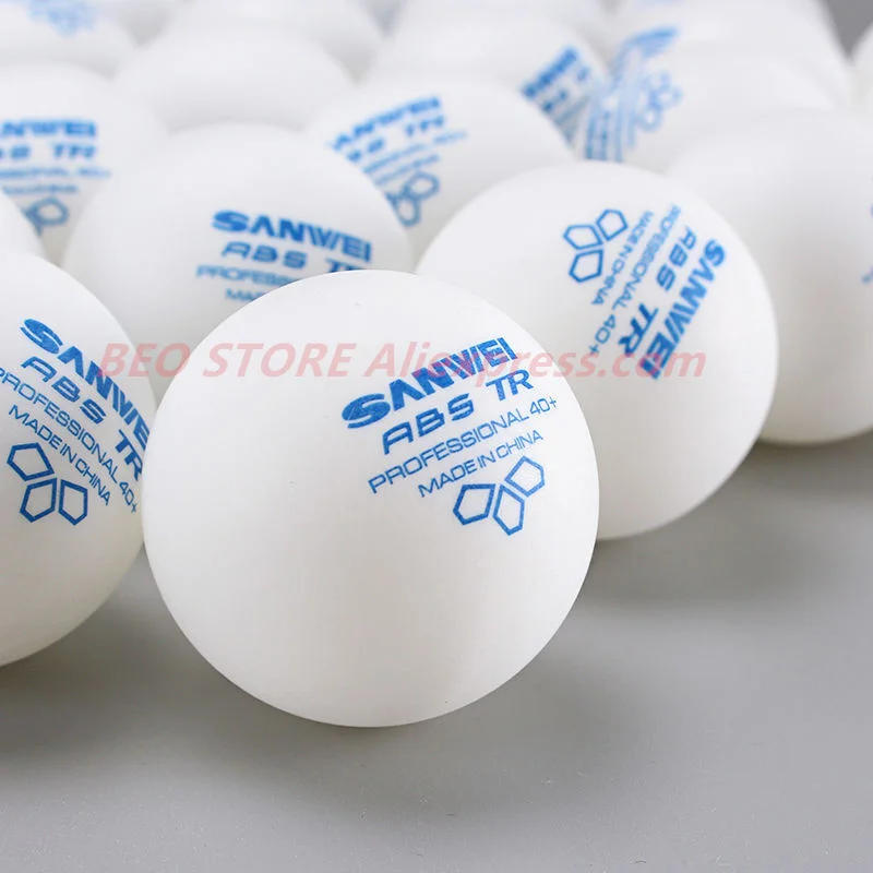 Description Picture 3 of item100 balls Table tennis ball SANWEI New 3-star TR ABS Material Plastic Professional 40+ Training SANWEI Ping Pong Ball