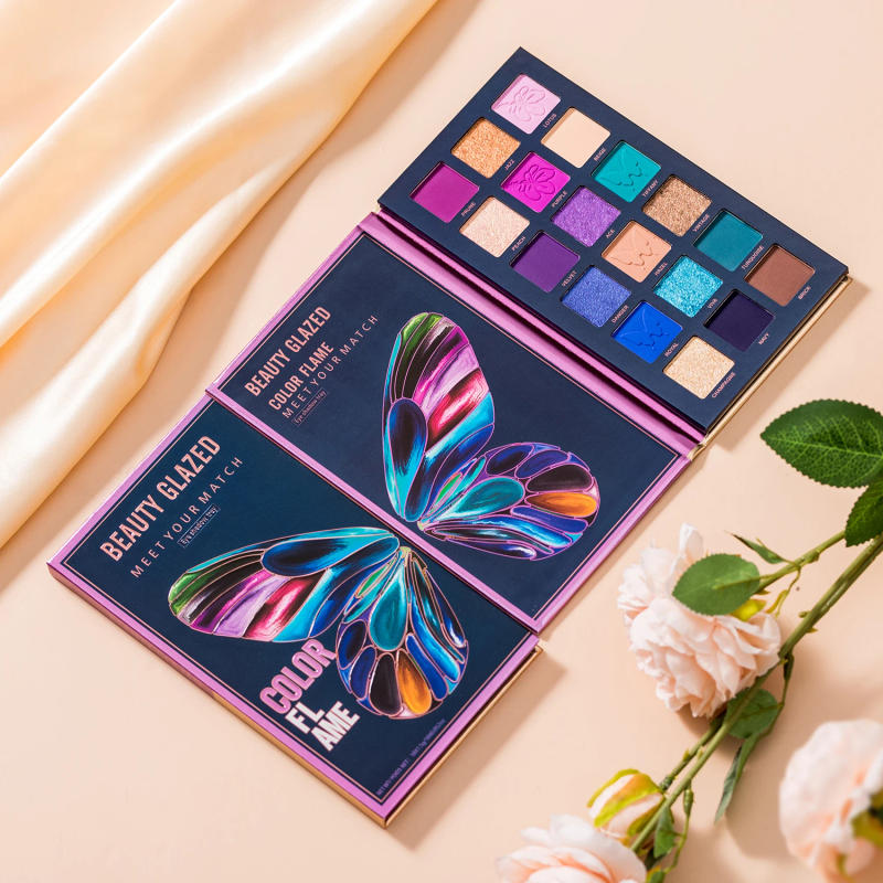 Description Picture 4 of itemBEAUTY GLAZED Butterfly Highly Pigmented Eyeshadow Palette Smooth Matte & Shimmer Eye Shadow Easy To Blend 18 Colors Eye Makeup