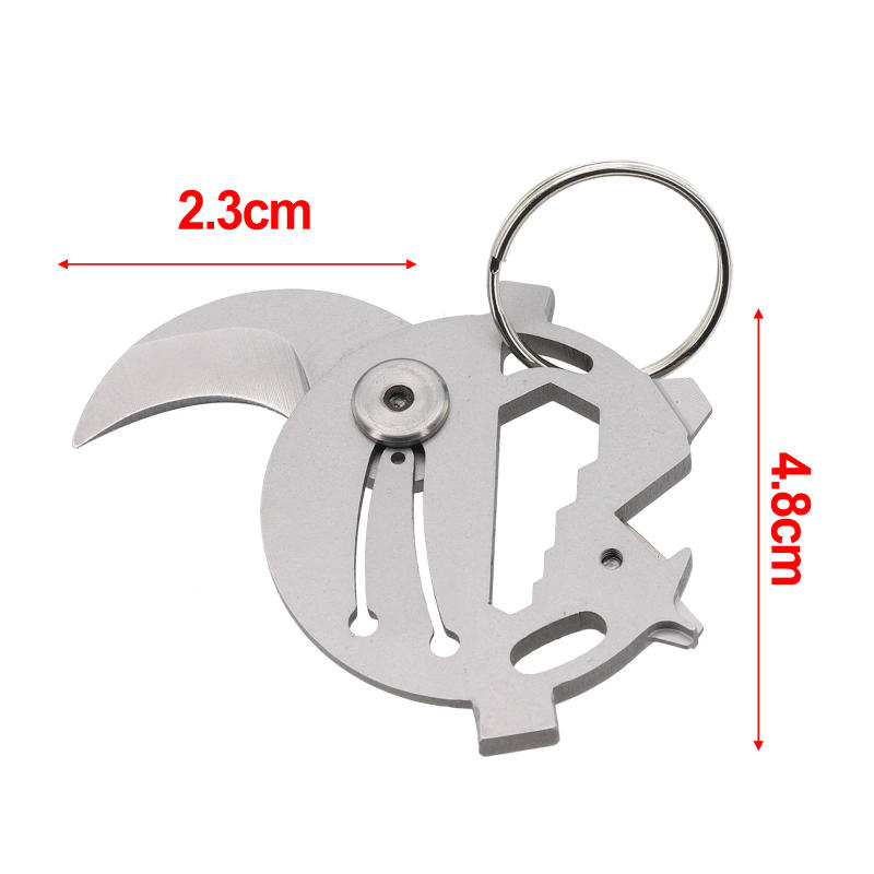 Description Picture 2 of itemMultifunctional Coin Keychain Wrench Pendant Pocket Metal Multi Card Tool Stainless Steel Outdoor Camping Accessories