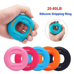 Silicone Hand Grip Strengthener 20-80LB Gripping Ring Finger Trainer Carpal Expander Muscle Finger Stretcher Relieve Wrist Pain