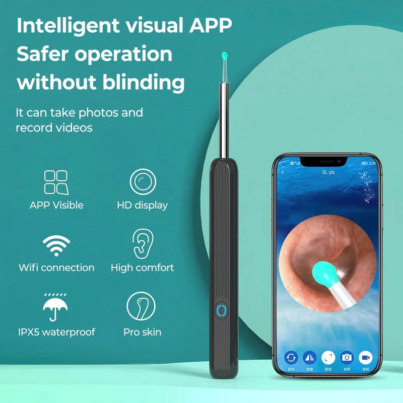 Description Picture 3 of itemWireless Smart Visual Ear Cleaner 1080P Ear Stick Otoscope NE3 Ear Wax Removal Tool Earpick Camera Ear Endoscope Ear Clean Kit