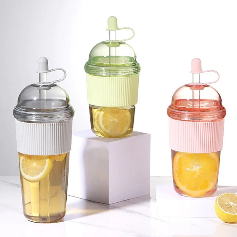 Description Picture 4 of item630/520/430ML Straw Cup With Lid And Straw Portable Large Capacity Tea Coffee Milk Cup Ins Style Water Cup For Office Juice Mug