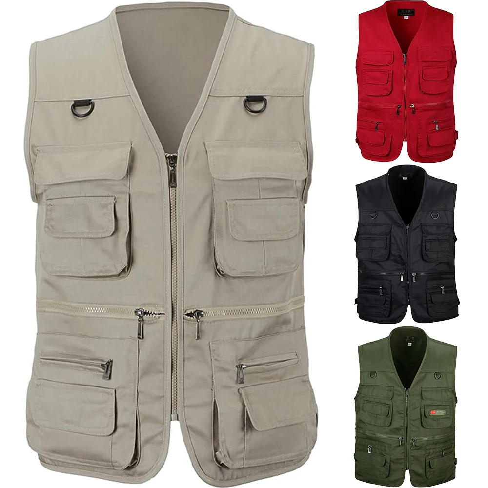 Description Picture 5 of itemSummer Men Tactical Hiking Fishing Vest Multi-pocket Photographer Waistcoat Outdoor Leisure Male Thin Cargo Jacket Vests S-6XL