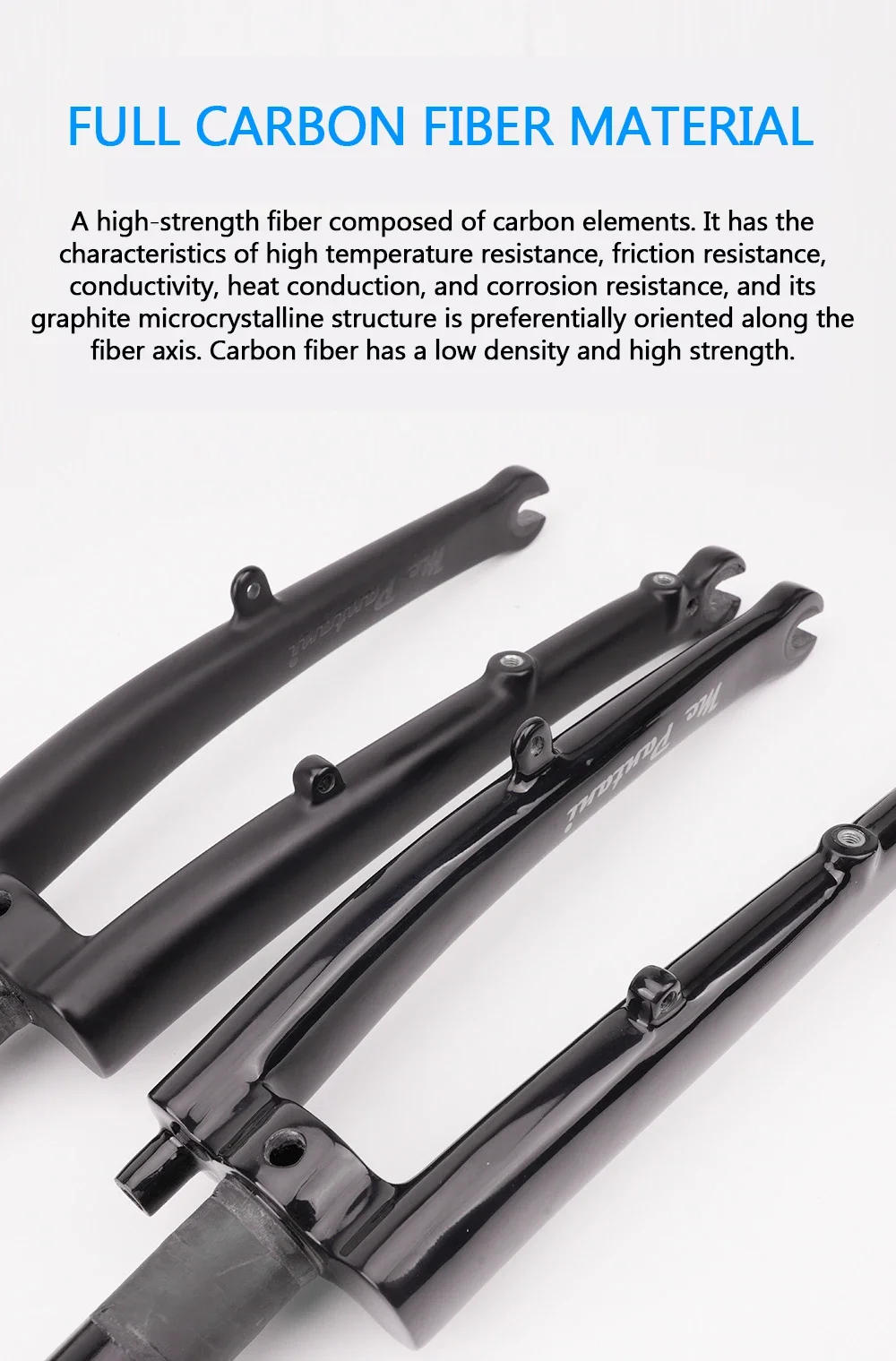 Description Picture 3 of itemRIRO Folding Bicycle Fork For Brompton 16â€˜â€™ 355 1 1/4 1 3/8 Folding Bike Front Fork Carbon Fiber Bike Rigid Fork