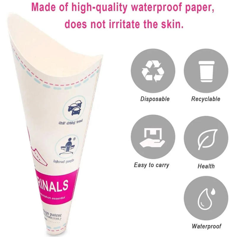 Description Picture 6 of item12/20pcs Practical Disposable Female Urination Device Stand Up Leak-Proof Portable Pee Paper Cup Foldable Women Urinal Funnel
