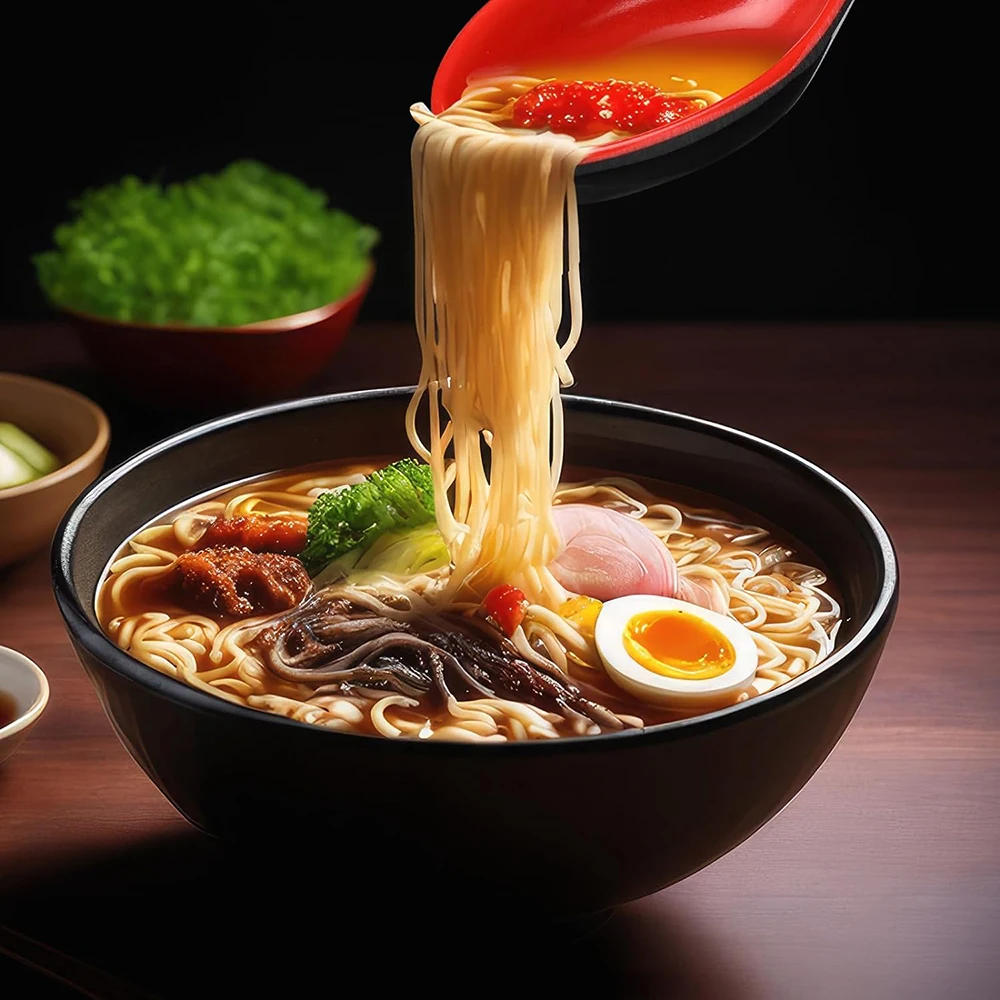 Description Picture 5 of item20-1PCS Red Black Soup Spoon Anti-Shock Plastic Bicolor Spoon With Hook Melamine Long Handle Ramen Spoon Home Hotel Kitch Supply