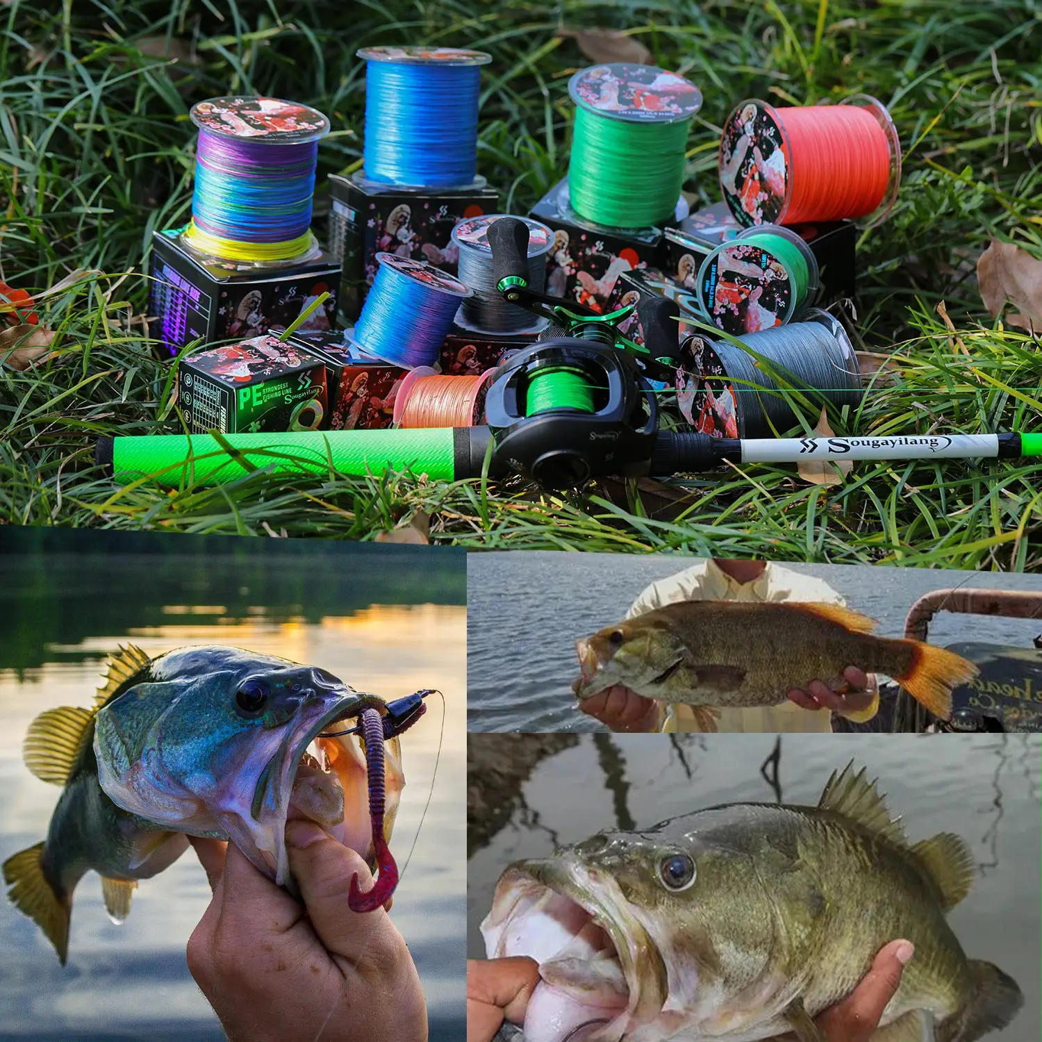 Description Picture 2 of itemSougayilang Braided Fishing Line X8 100/300 Drag 22~88LB Multifilament Japanese PE Line for Bass Pike Carp Fishing Accessories