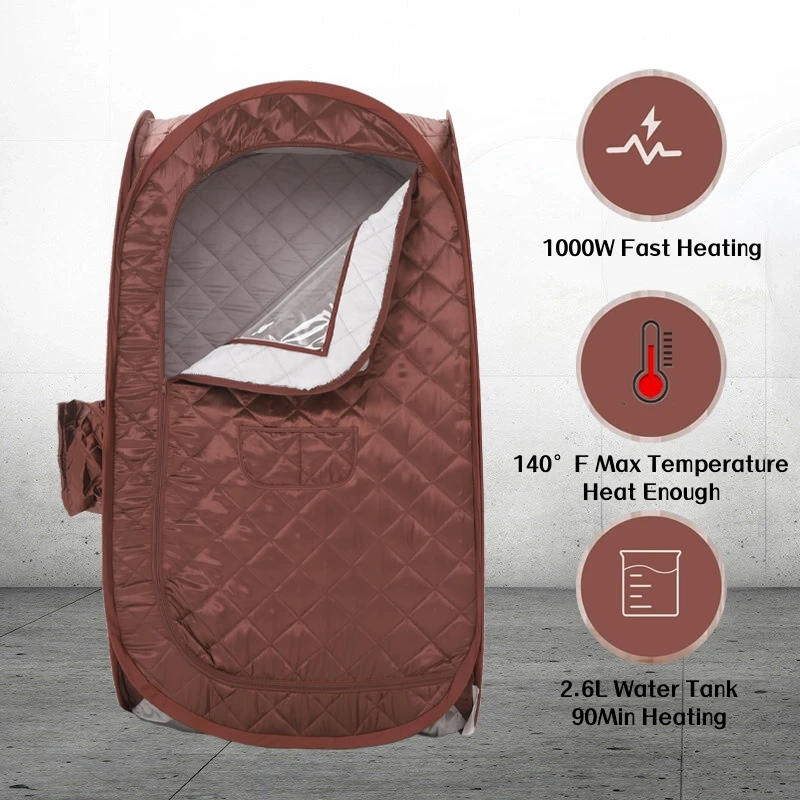 Description Picture 4 of itemSingle Person Sauna Portable Steam Sauna for Home Spa, Sauna Tent with Steamer 2.6L 1000W Steam Generator 90 Minute Timer