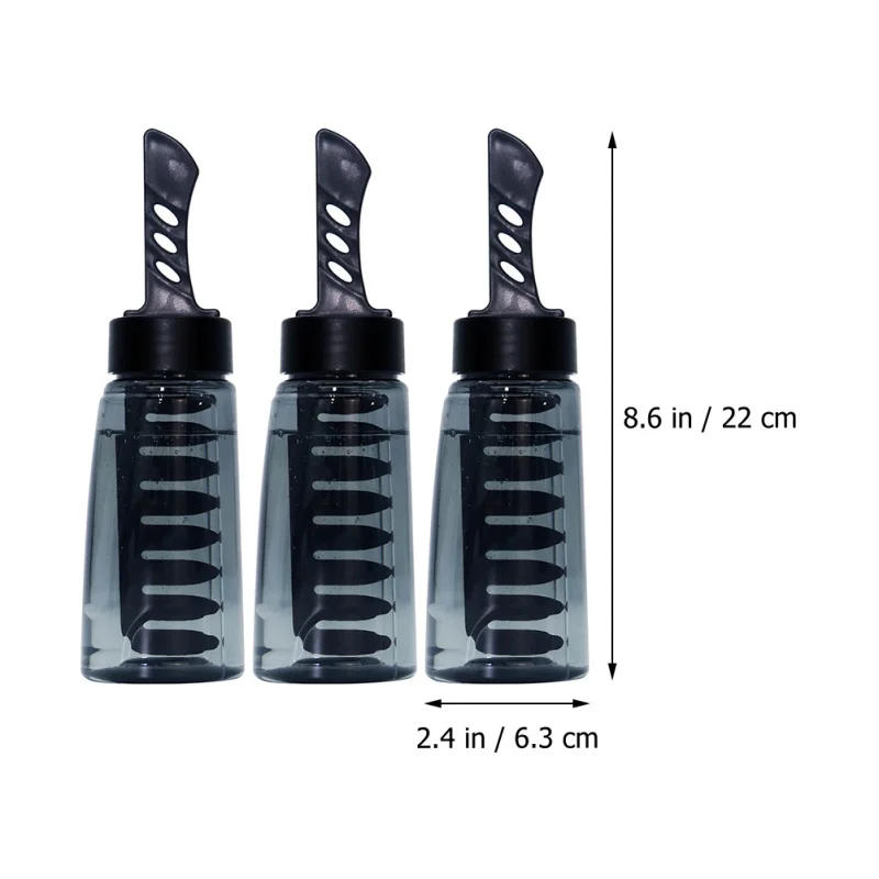 Description Picture 2 of item3 Pcs Comb Styling Gel Hair Wax Applicator Bottle Refillable Oil Conditioner Tool Plastic Container Man Men