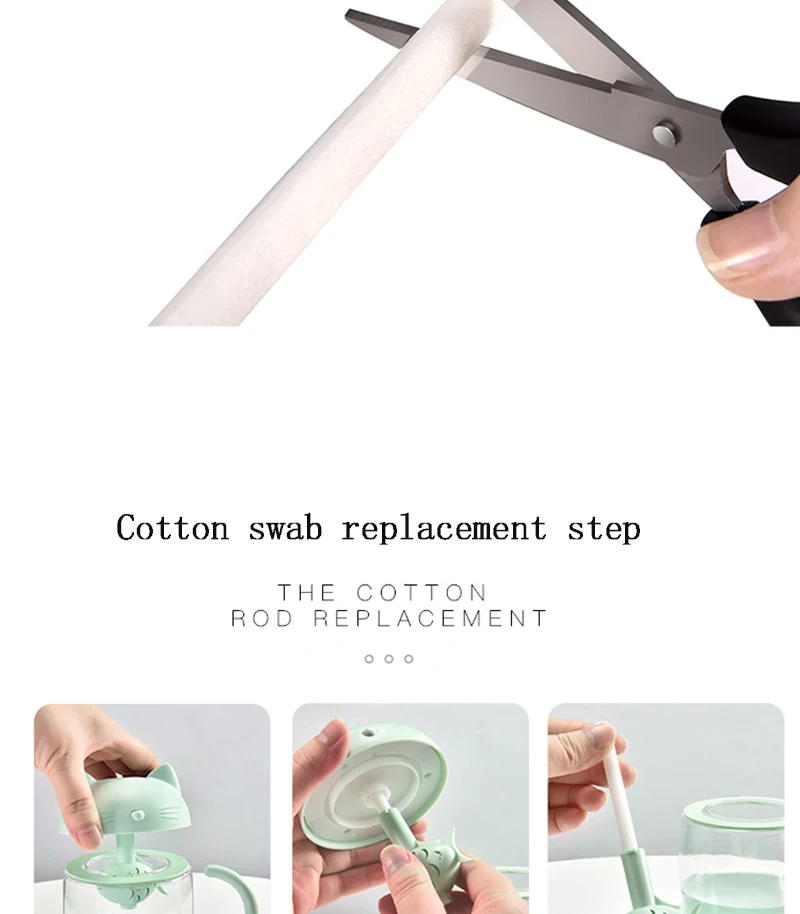 Description Picture 3 of item10Pcs Cotton Swab Filter Cotton Core Absorbent Humidifier Mist Diffuser Atomizer Cotton Filter Stick 10mmx125mm