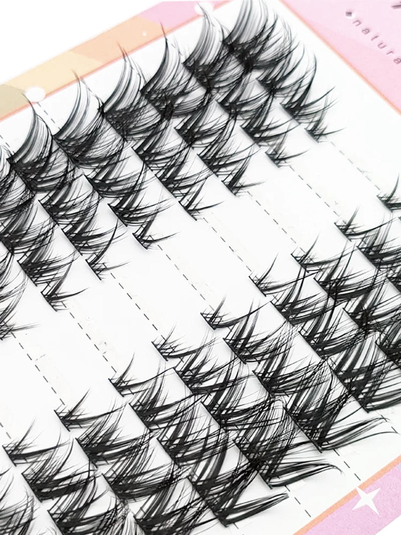 Description Picture 5 of itemMix 3D Fluffy Single Cluster Eyelash Extension Segmented Natural Mink Fox Eye Effect makeup Lashes Individual False eyelashes