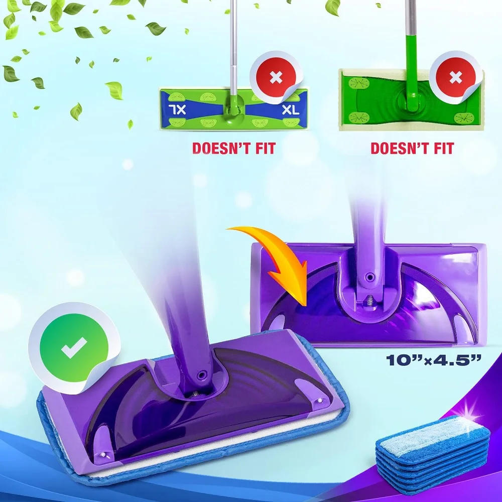 Description Picture 2 of item2PCS Reusable Mop Pads for Swiffer WetJet Microfiber Mop Refill Cloths Hardwood Floor Cleaning Reusable Replacements Pad