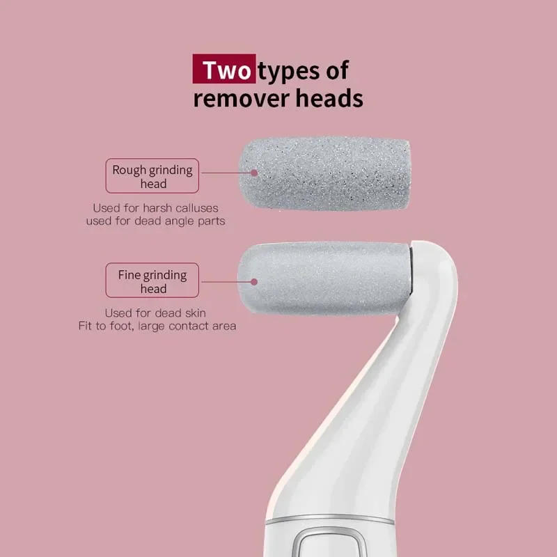 Description Picture 4 of item2-In-1 Electric Foot File Rechargeable Foot Grinder Dead Skin Remover for Callus Hard Skin Pedicure Tool with 2 Rollers Painless