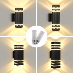 New Led Wall Lamp E27 Bulb Socket Outdoor Waterproof Decorative Light Fixture Doorway Lighting Exterior Entrance Lights