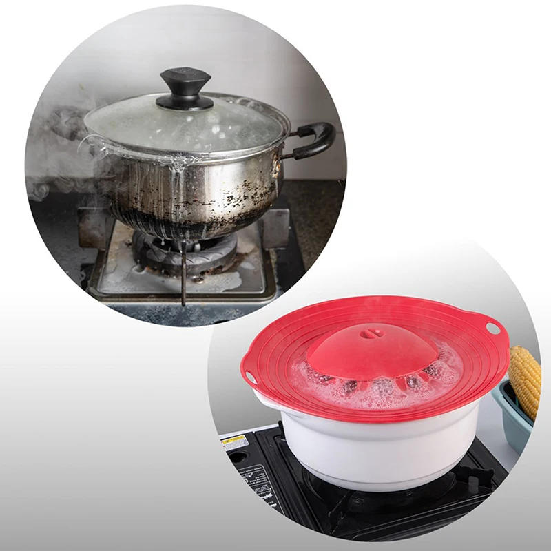 Description Picture 6 of itemSilicone Spill-proof Pot Lid Microwave Oven Cookware Anti-splash Lid Kitchen Utensil Reusable Pot Cover