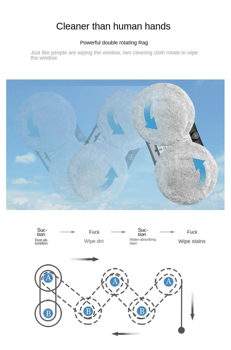 Description Picture 4 of itemUltra Thin Robot Vacuum Cleaner With Auto Water Spraying Window Cleaner Robot Electric Limpiacristales Remote Control for Home