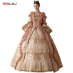 Renaissance 18th Century Costume Women Victorian Marie Antoinette Masquerade Party Dress Theater Costume