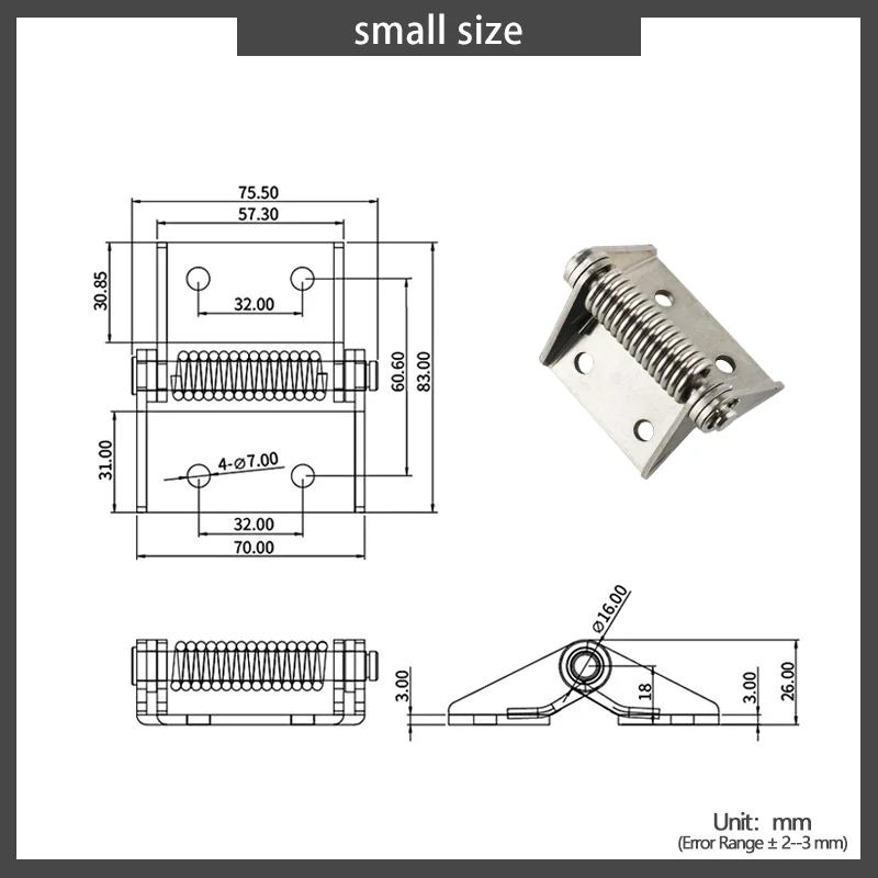 Description Picture 4 of itemBold And Thickened Spring Automatic Closing Reset Stainless Steel Electrical Box Cabinet Door Industrial Load-Bearing Hinge