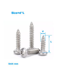 304 Stainless Steel Round Head Plum Blossom Self Tapping Screw/Wooden Screw M2-M6