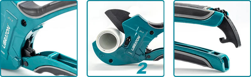 Description Picture 3 of itemLibraton Ratchet-type Pipe and PVC Cutter, One-hand Fast Pipe Cutting Tool with Replacement Blade for Cutting 2-1/2"(63mm) Pipe