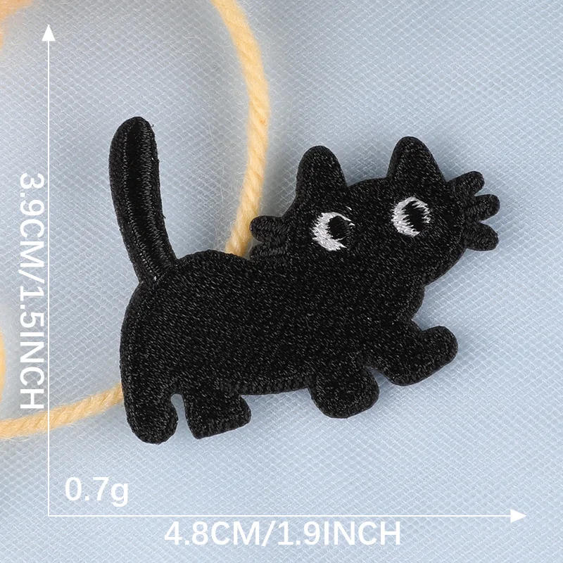 Description Picture 5 of itemCartoon Black Cat Badge Patches for Clothing Logo Accessories Decorative Patch Stickers DIY Embroidered Applications for Sewing
