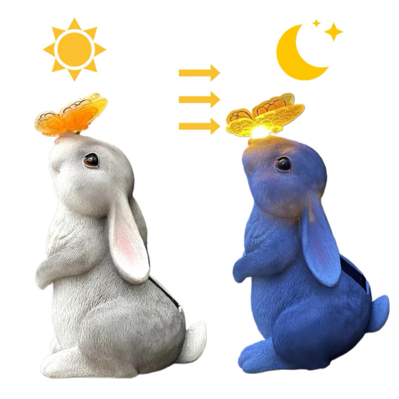 Description Picture 6 of itemSolar Cat/Rabbit/Dog Butterfly Cute Figurine Light Cartoon Patio Ornamental Lamp Creative Animal Sculptures Light for Patio Lawn