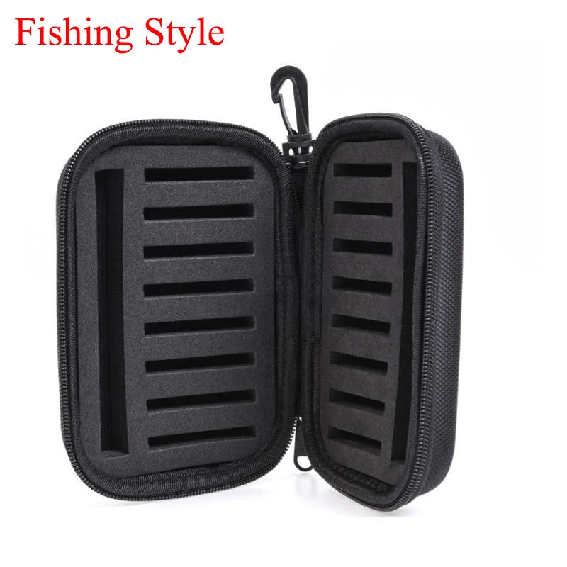Description Picture 2 of itemJSFUN Portabale Fly Fishing Lure Spinner Spoon Bait Foam Box Trout Flies Fishook Fish Hook Hard EVA Storage Case Container Bag