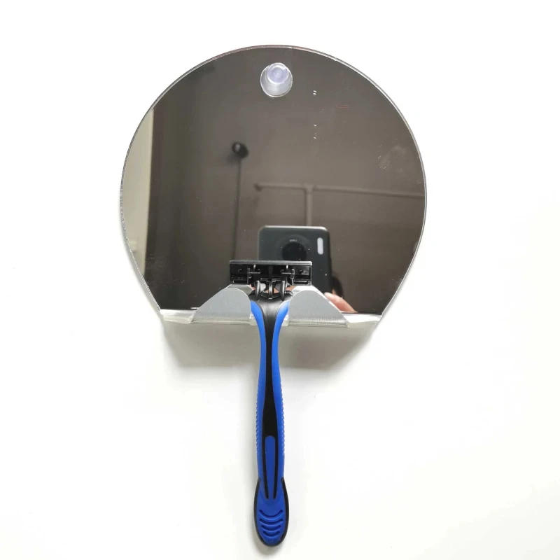 Description Picture 4 of itemMist free 6in bathroom mirror makeup mirror anti fog hanging shaving mirror shower mirror vacuum suction cup shaver seat mirror