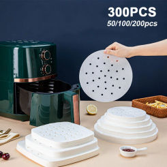 New Air Fryer Paper Special For Baking Kitchen Food Oil-proof Double-sided Silicone Oil Paper Non-Stick Steamer Pad Mat Papers