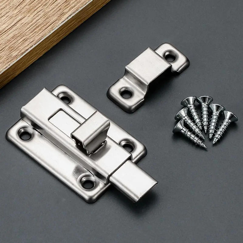Description Picture 5 of item1Sets Cabinet Hinges Self-elastic Latch Furniture Supplies Hardware Security Bolt Latch Anti-theft Stainless steel