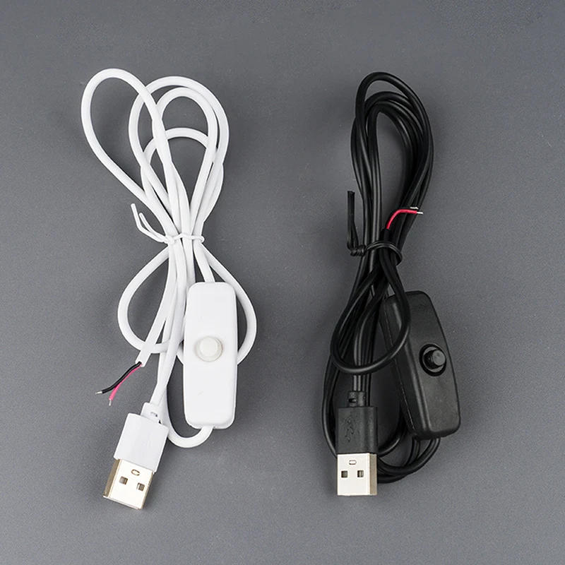 Description Picture 4 of item1PC 5V Switch Power Supply Wire 1M/1.5M USB Male To 2 Core Connection Cable 501 Button ON OFF 2A For LED Strip Lamp Bulb Light