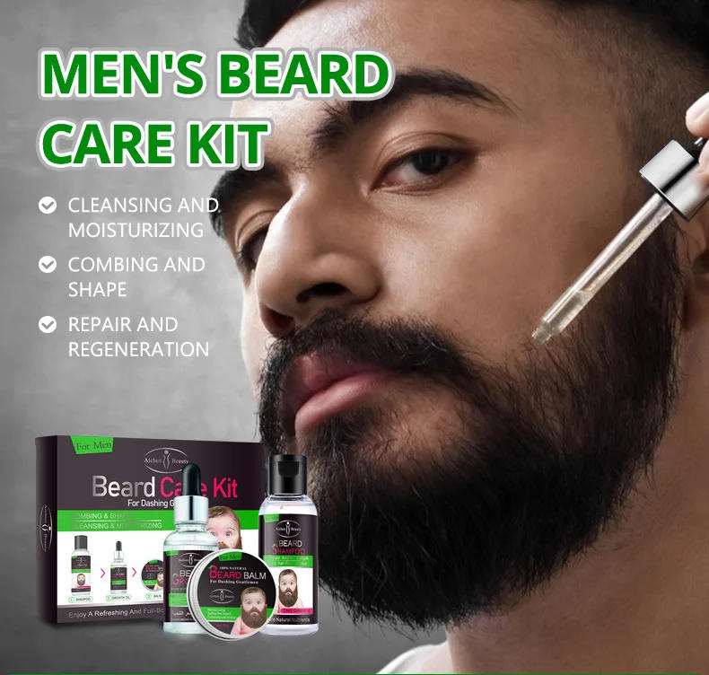 Description Picture 2 of itemMen's Beard Care Kit 3-piece Set Beard Cream Oil  Washing Combination Set Beard Set Facial Care Sets