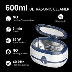 600ml Ultrasonic Cleaner Bath Timer Jewelry Brush Glasses Manicure Stones Cutters Dental Razor Parts Ultrasound Sonic VGT-800
