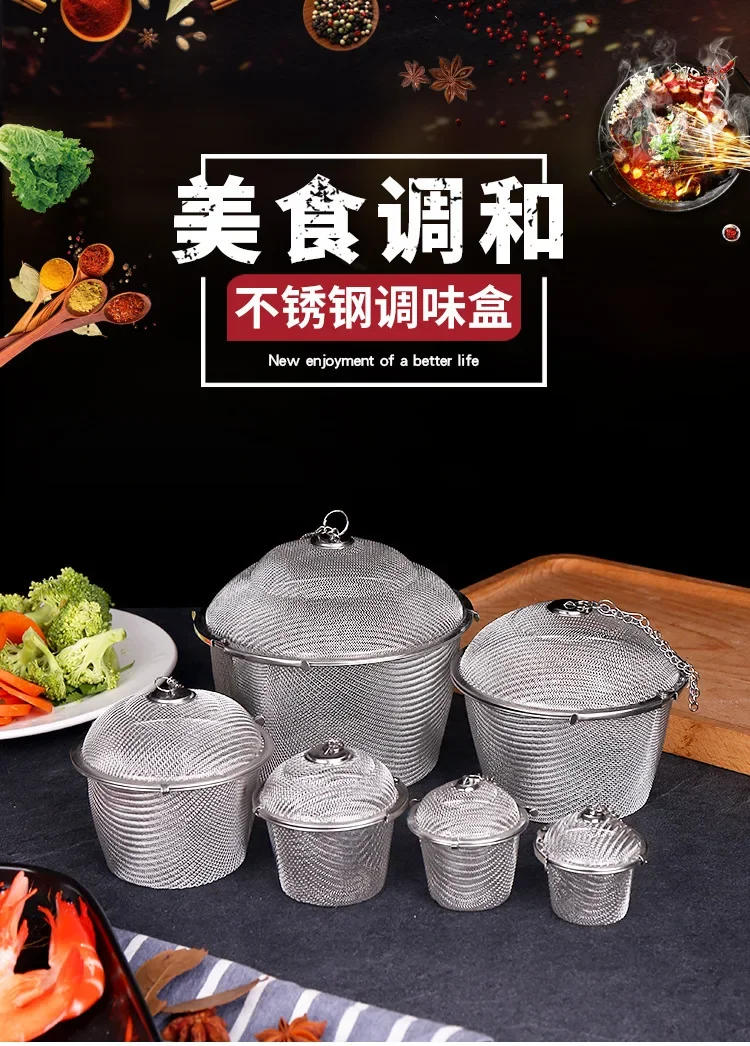 Description Picture 3 of itemHerbal Ball Tea Spice Strainer Durable Silver Reusable Stainless Mesh Teakettle Locking Tea Filter Infuser Spice Kitchen 5 Sizes