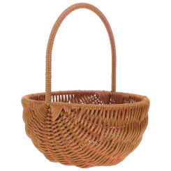 Rectangular Easter Basket Weaving Easter Storage Holder Mini Handcraft Basket Ornament Party Decor with Handle