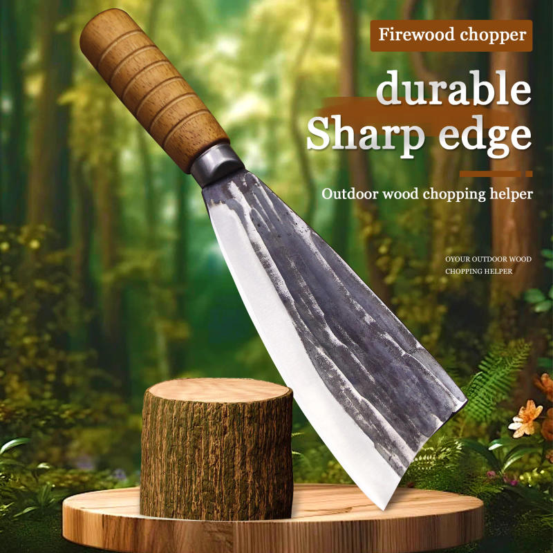 Description Picture 2 of itemHigh hardness forging multi-functional firewood knife, forest logging knife, home splitting knife, bamboo knife, bone cleaver