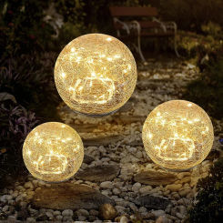 LED Solar Lawn Lights Outdoor Waterproof Cracked Glass Light For Holiday Courtyard Path Park Garden Decoration Solar Lamp