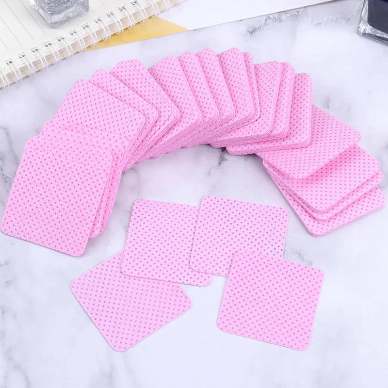 Description Picture 5 of item300/600/900Pcs No Lint Cotton Pads Manicure Nail Polish Remover Easy Removal Nail Cleaning Pad for Women Girl Nail Beauty Salon