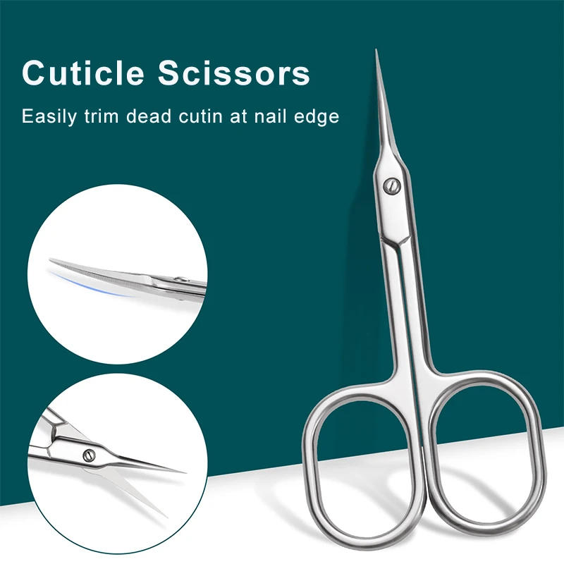 Description Picture 2 of itemNail Cuticle Scissors Sharp Curved Trimmer Dead Skin Remover Manicure Clipper Pedicure Cutter Professional Nail Art Tools