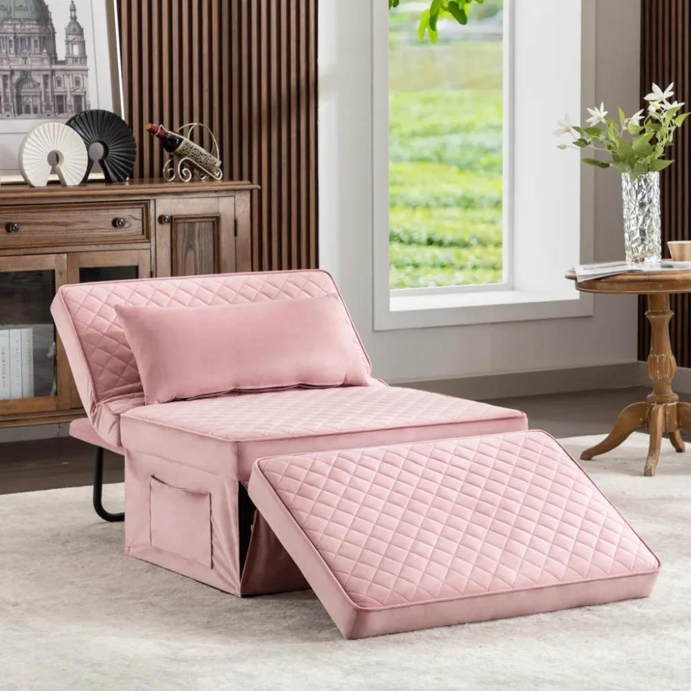 Description Picture 3 of item2024 New Sofa Bed, 4 in 1 Multi-Function Folding Ottoman Couch Bed with Adjustable Backrest