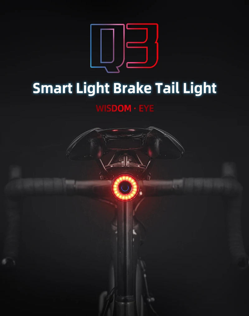 Description Picture 2 of itemROCKBROS Smart Brake Bicycle Tail Light MTB Road Seatpost Saddle Bike Rear Light Waterproof USB Charging Cycling Taillight