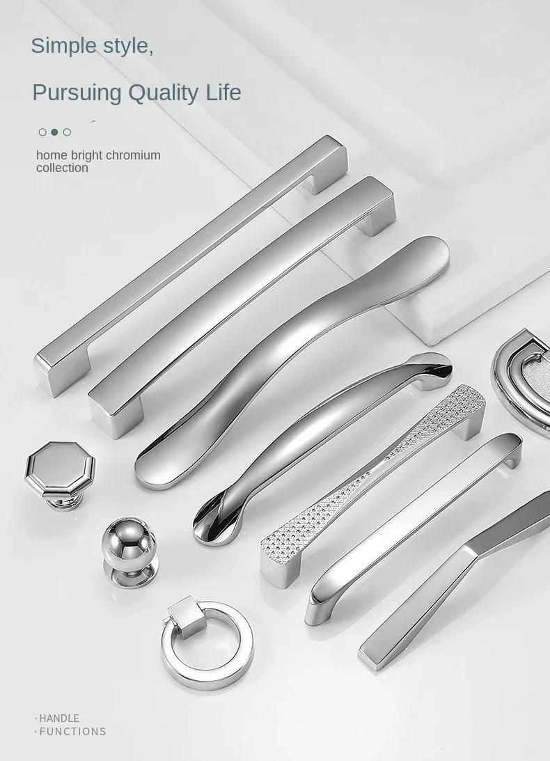 Description Picture 2 of item1PCS Aluminum Alloy Pearl Nickel Cabinet Handles Drawer Knobs Kitchen Cupboard Door Pulls Furniture Handle Hardware