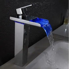New Sink Tap Temperature Controlled Faucet,LED Crane Modern Water Tap Bathroom,Waterfall Free Shipping