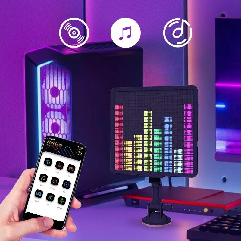 Description Picture 4 of itemCar DIY LED Sign Screen 32x32 Led Smart Matrix Pixel Panel Lamp MobilePhone APP Control for Windshield Display Screen Auto Decor