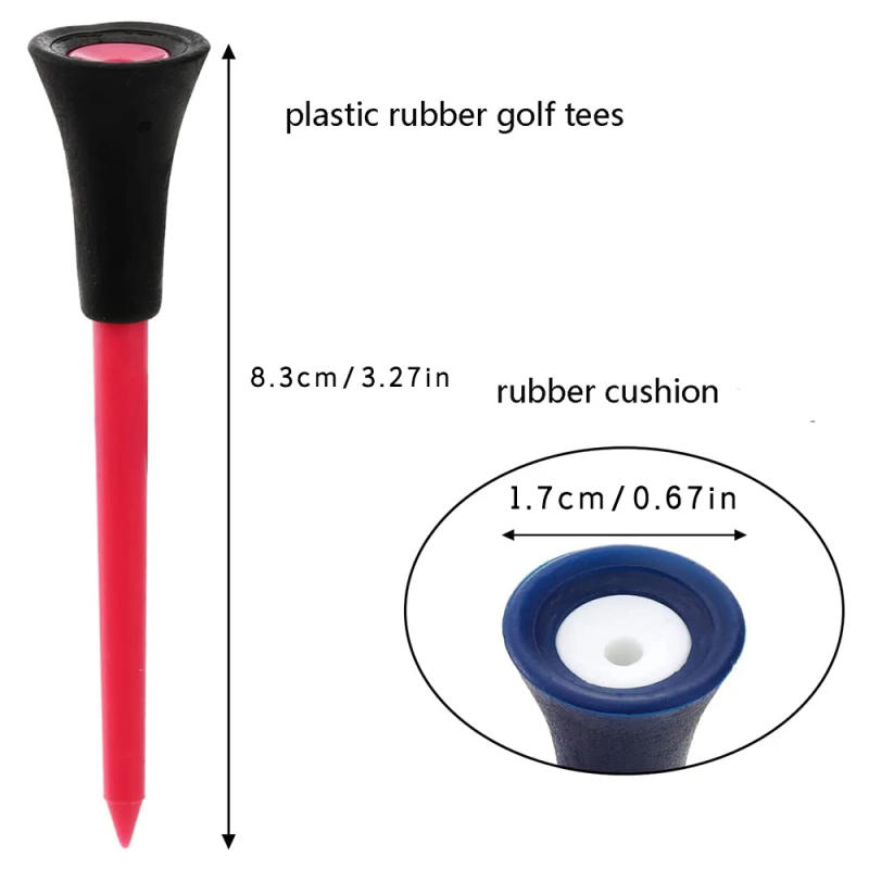 Description Picture 2 of item100 Pcs of High Quality Golf Mixed Color Tee 83mm Plastic Durable Rubber Padded Top Golf Tees Golf Accessories